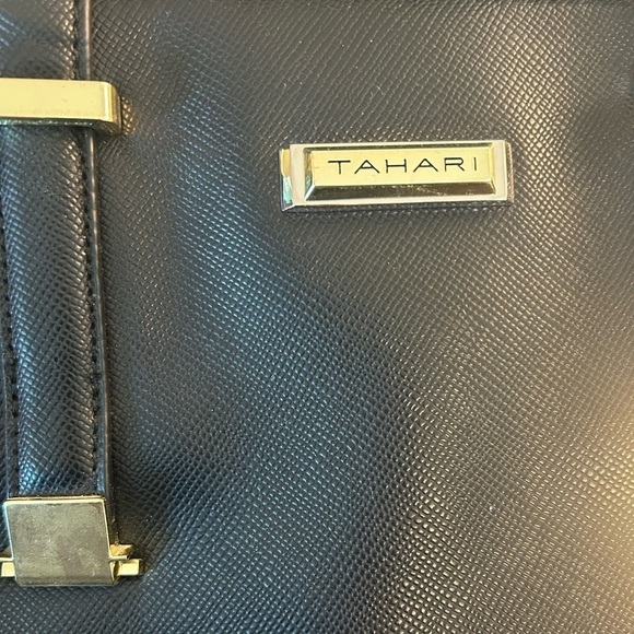 Tahari Black Metropolis Tote Handbag Purse Briefcase Professional 15x6x11. EUC - Picture 4 of 9